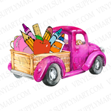 *Back to School - Pink Truck Transfer