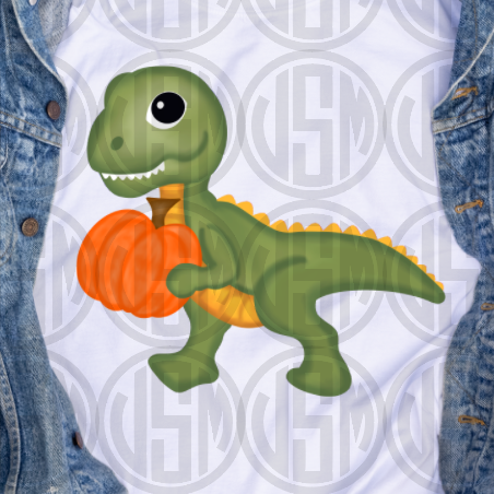 *Baby Dino with Pumpkin - Transfer