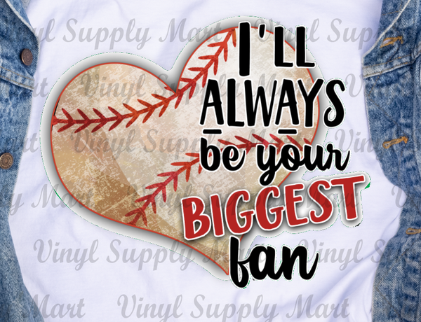 *Biggest Fan - Baseball Heart Transfer