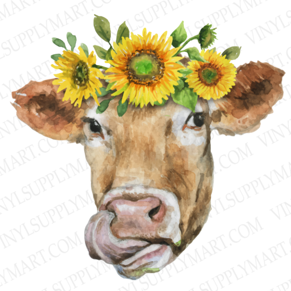 cow, transfer, sunflower, htv, adhesive