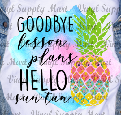 *Goodbye Lesson Plans Hello Summer - HTV Transfer