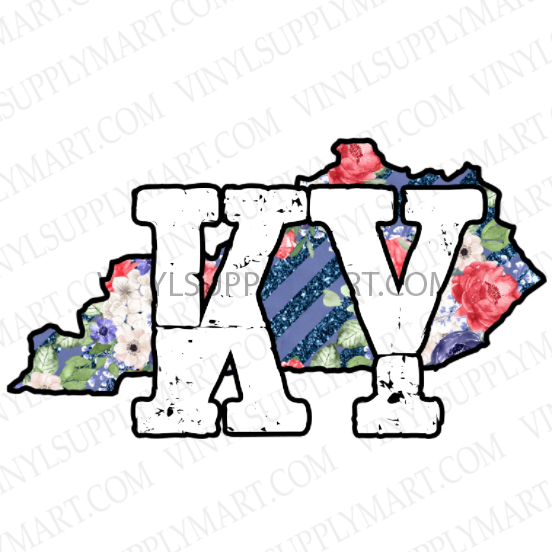 *KY STATE - FLORAL - Transfer