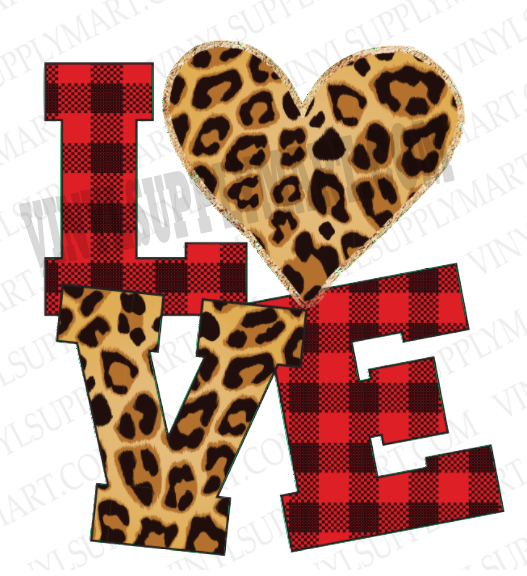 *Love Plaid / Leopard - HTV Transfer