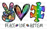 *Peace Love Autism - HTV Transfer
