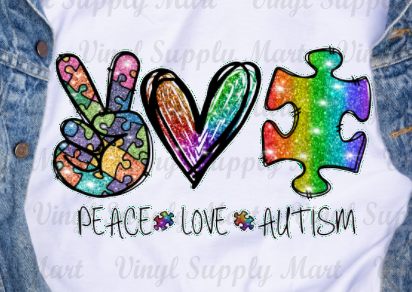 *Peace Love Autism - HTV Transfer