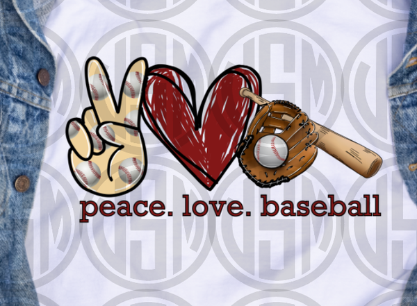 *Peace Love Baseball - Transfer