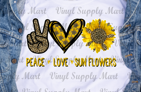 *Peace Love Sunflowers Transfer